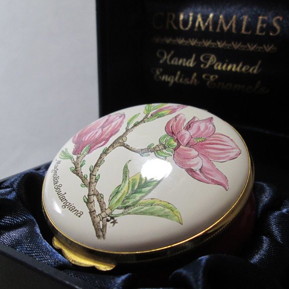 Crummles Enamel Box MAGNOLIA Soulangiana Blossom - Picture 5 of 15
